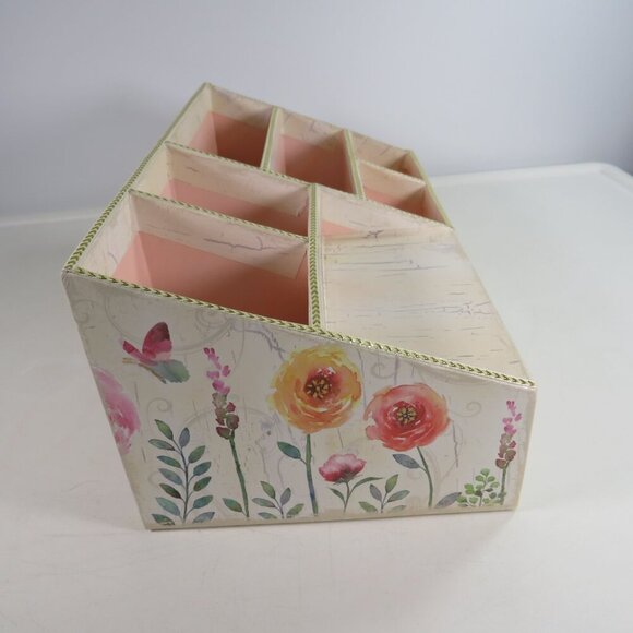 Stationary Organizer Floral with drawer and gold accents - Picture 2 of 13